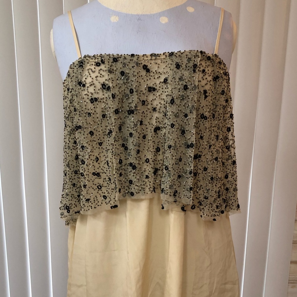 Silence + Noise Beaded Tunic Top / Mini Dress S